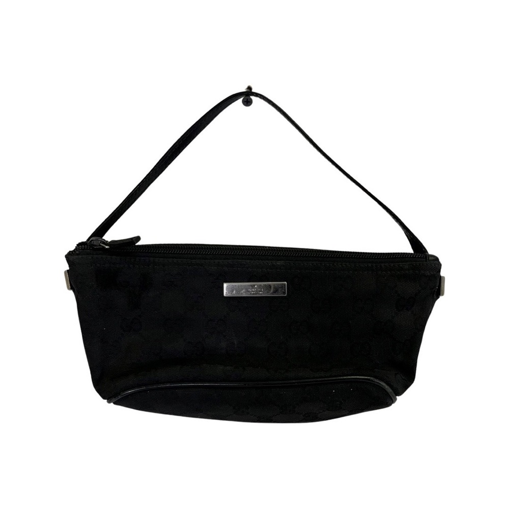 Black Gucci monogram Boat Pochette, Gg Canvas